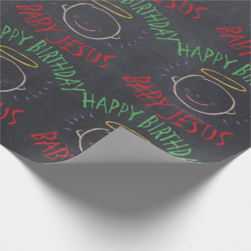 Happy Birthday Jesus _ Christmas Color Chalkboard Wrapping Paper