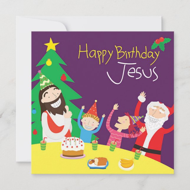 Happy Birthday Jesus Christmas Invitation (Front)