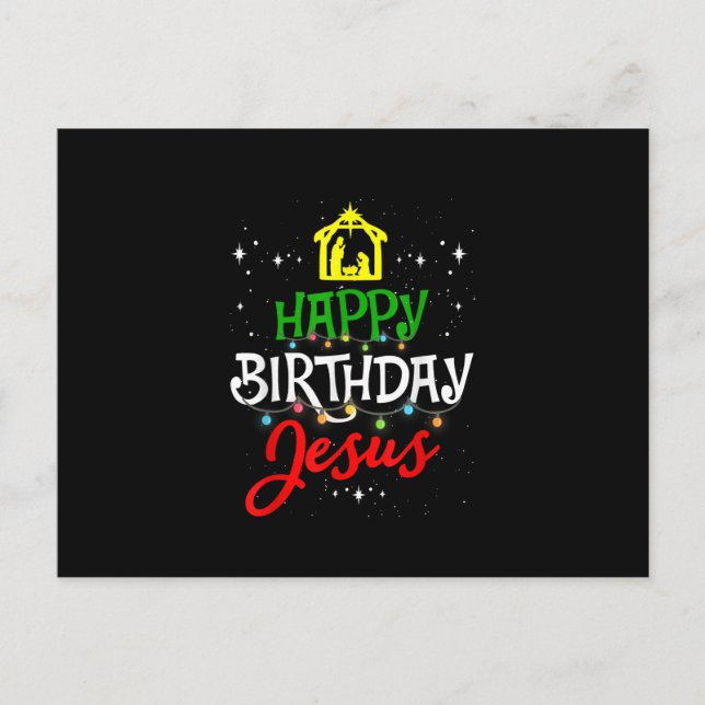 Happy Birthday Jesus Christmas Pajama Holiday Xmas Postcard (Front)