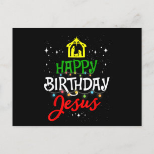 Happy Birthday Jesus Christmas Pajama Holiday Xmas Postcard