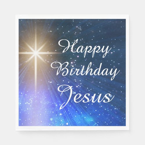 Happy Birthday Jesus Christmas Paper Napkins