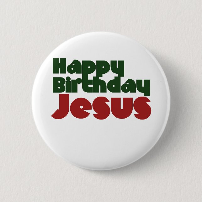 Happy Birthday Jesus Christmas Pinback Button (Front)
