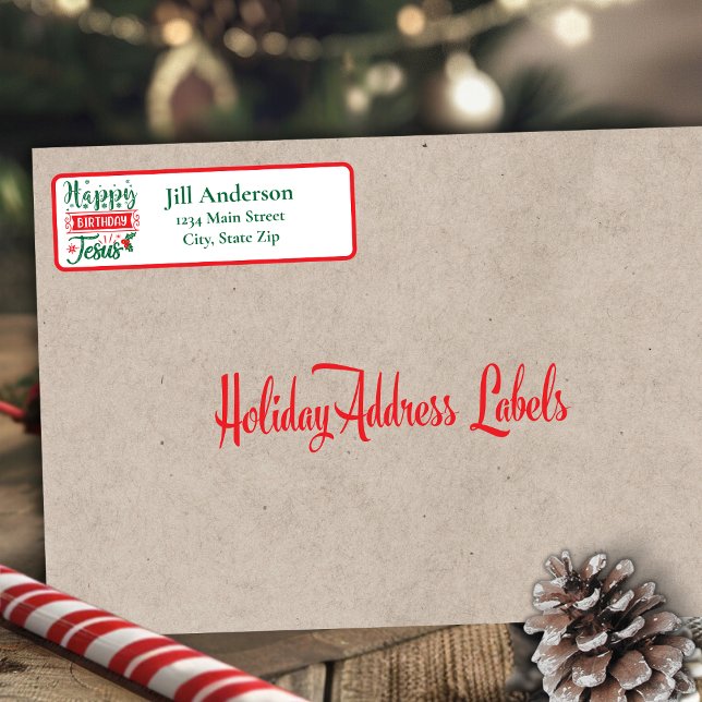 Happy Birthday Jesus Christmas Return Address Label (Happy Birthday Jesus Christmas Return Address Label)