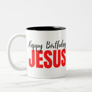 Happy Birthday Jesus Christmas Two-Tone Coffee Mug