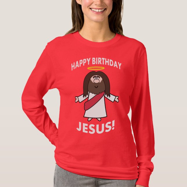 Happy Birthday Jesus Christmas Xmas Sweater Jumper (Front)