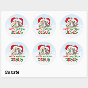 Happy Birthday Jesus Classic Round Sticker