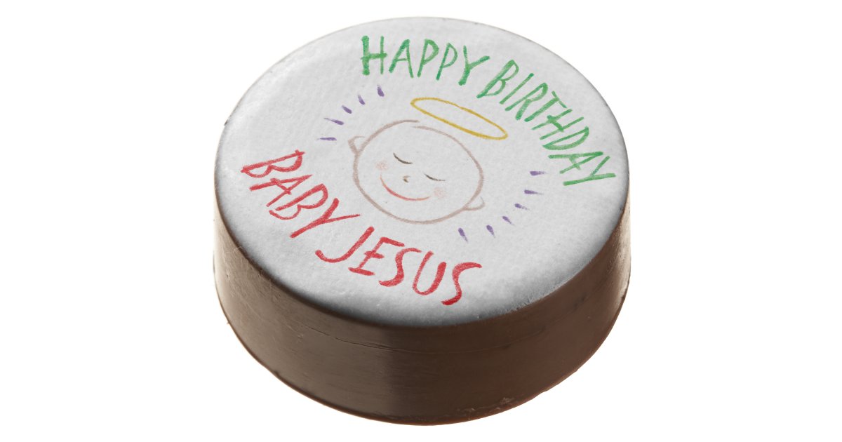 Happy Birthday Jesus Colorful Religious Christmas Chocolate