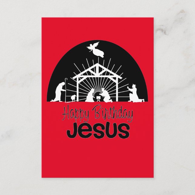 Happy Birthday Jesus Enclosure Card (Front)
