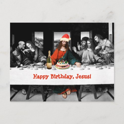 Happy Birthday Jesus Funny Christmas Holiday Postcard