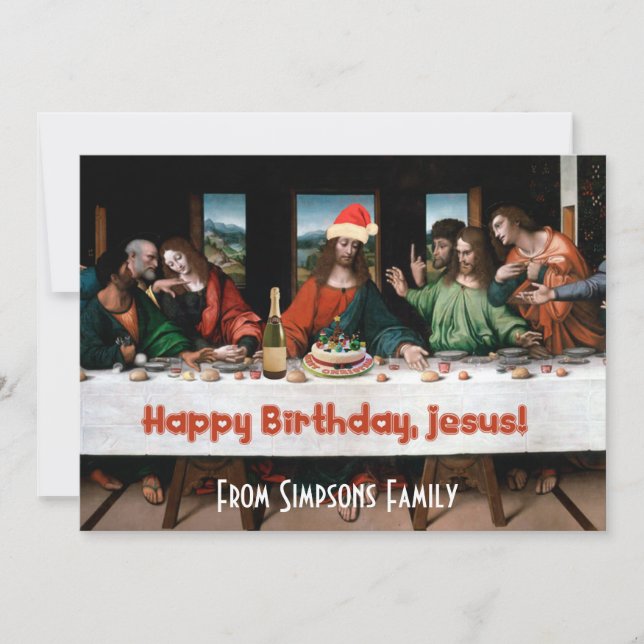 Happy Birthday, Jesus! Funny Christmas Invitation (Front)