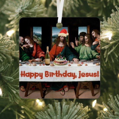 Happy Birthday Jesus Funny Christmas Ornament
