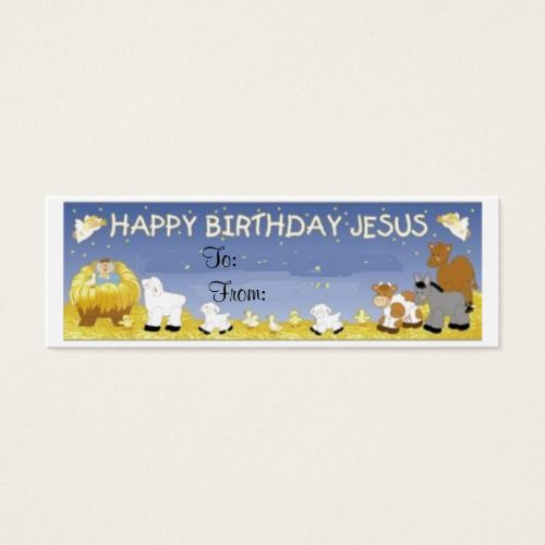 Happy Birthday Jesus Gift Tag Card _