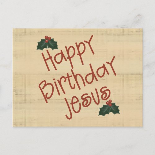 Happy Birthday Jesus Holiday Postcard