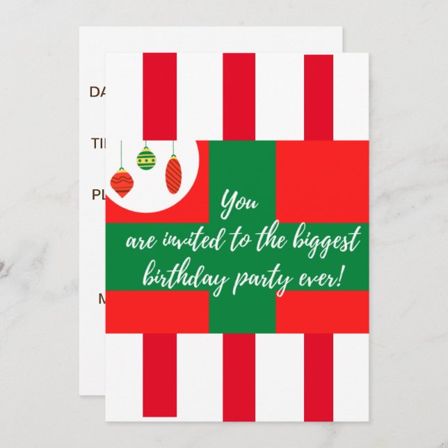 HAPPY BIRTHDAY JESUS INVITATION (Front/Back)