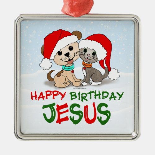 Happy Birthday Jesus Metal Ornament