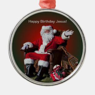 HAPPY BIRTHDAY JESUS METAL ORNAMENT