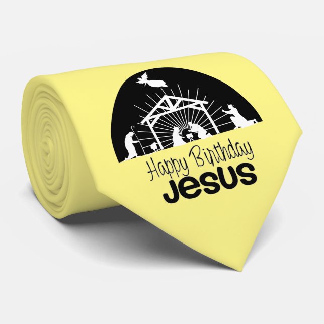 Happy Birthday Jesus Neck Tie (Rolled)