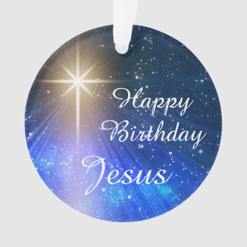 Happy Birthday Jesus Ornament with Christmas Star