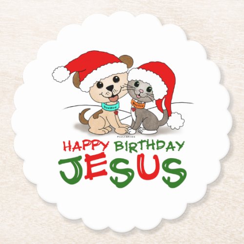 Happy Birthday Jesus Paper Coaster