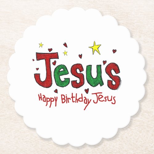 Happy Birthday Jesus Paper Coaster