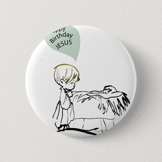 happy birthday jesus pinback button (Front)