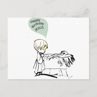 happy birthday jesus postcard