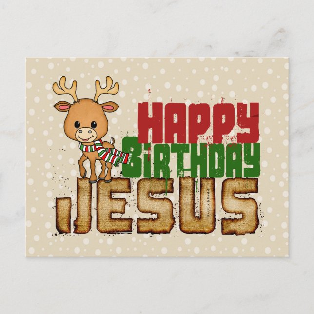 Happy Birthday Jesus Postcard (Front)