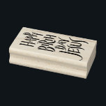 Happy Birthday Jesus Real Christmas Calligraphy    Rubber Stamp<br><div class="desc">Sometimes it's easy to forget what the day is all about,  remind people with this wonderful lettering.</div>