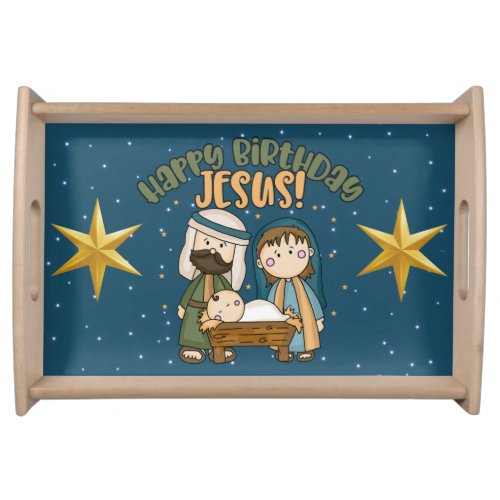 Happy Birthday Jesus Serving Tray