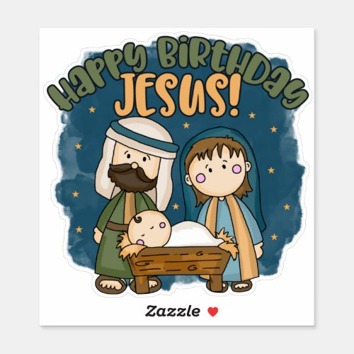 Happy Birthday Jesus Vinyl Sticker