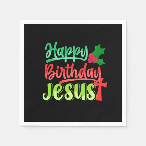Happy Birthday Jesus Xmas Merry Christmas Gift Napkins