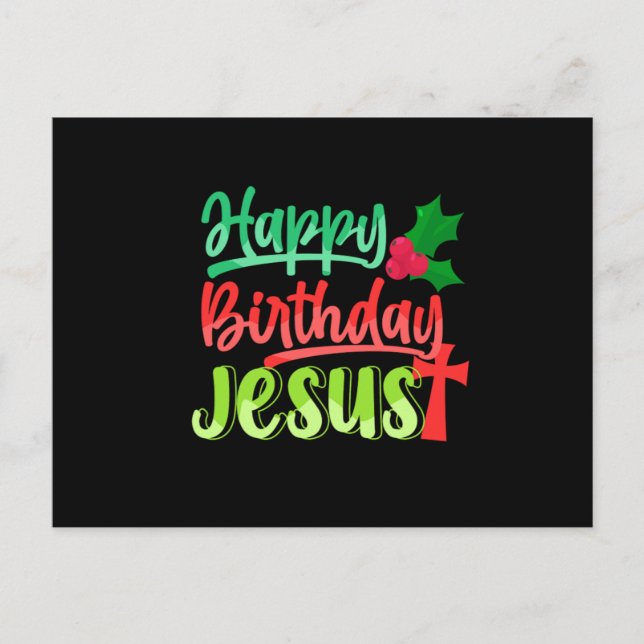 Happy Birthday Jesus Xmas Merry Christmas Gift Postcard (Front)