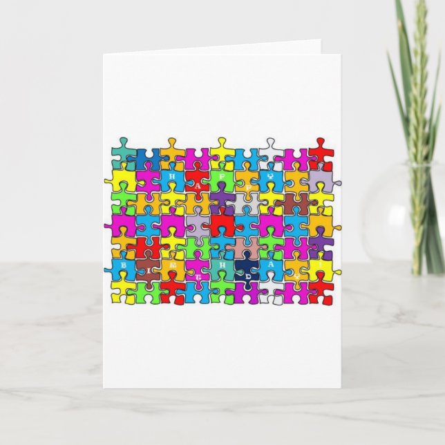 Happy birthday jigsaw card (Front)