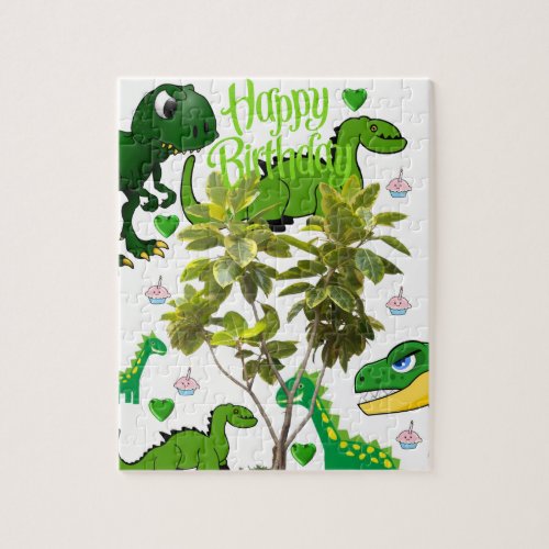 Happy Birthday Jigsaw Puzzle Dinosuar