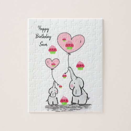 Happy Birthday Jigsaw Puzzle Elephant