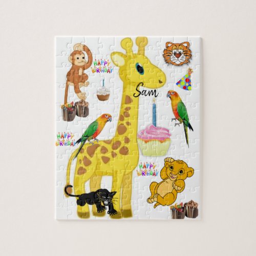 Happy Birthday Jigsaw Puzzle Giraffe