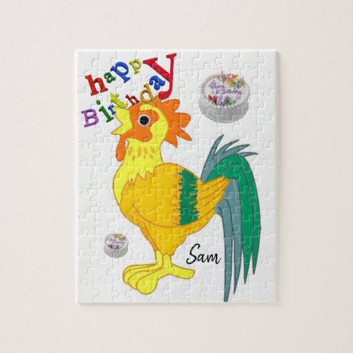 Happy Birthday Jigsaw Puzzle Rooster