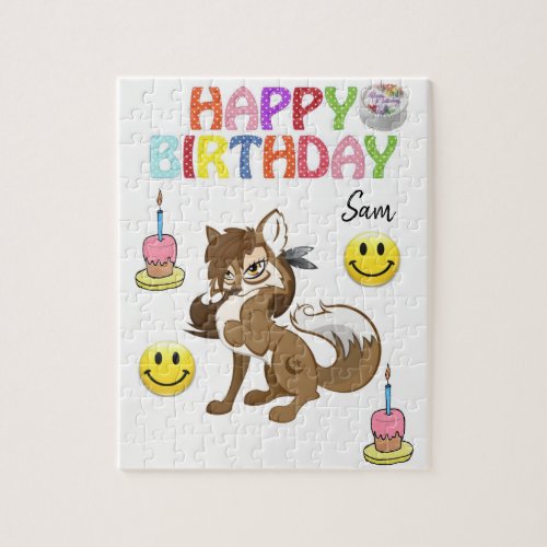 Happy Birthday Jigsaw Puzzle Wolf