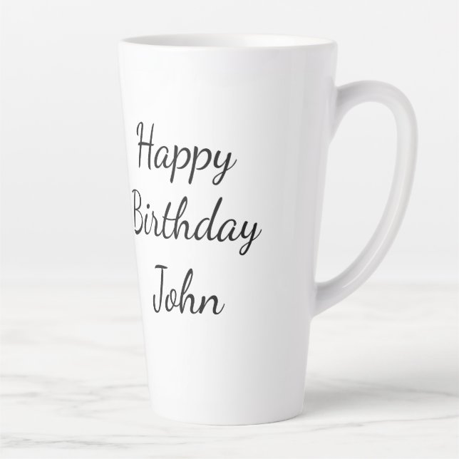 Happy Birthday John Latte Mug (Right)