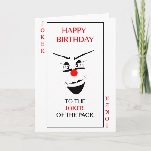 Happy Birthday joker greeting card