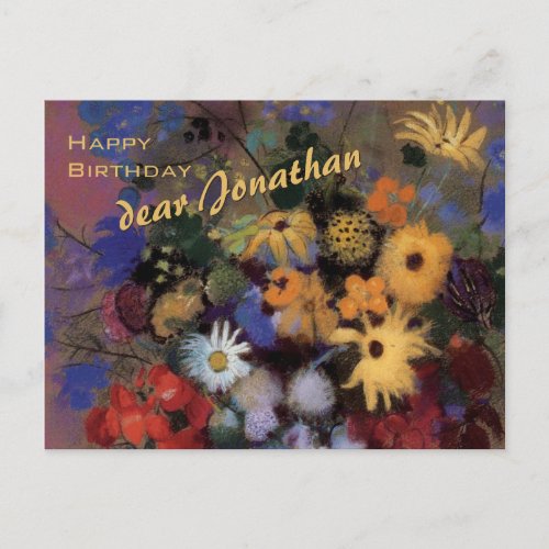 Happy Birthday Jonathan CC0603 Flower Postcard