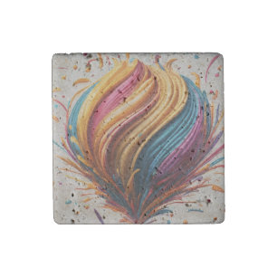 Happy Birthday Joy Travertine Stone Magnet
