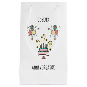 Happy Birthday Joyeux Anniversaire Small Gift Bag