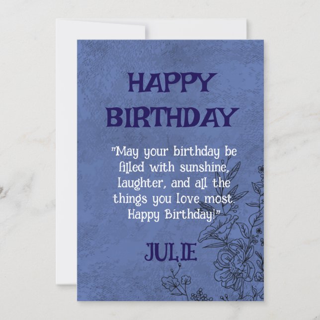 HAPPY BIRTHDAY JULIE INVITATION (Front)