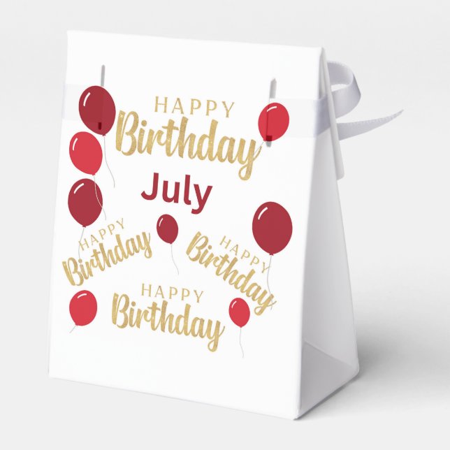 Happy birthday July birthdays Favor Box (Back Side)