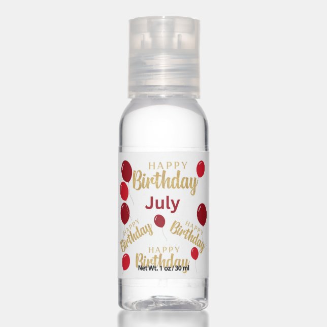 Happy birthday July Birthdays  Travel Bottle Set Hand Sanitizer (Front)