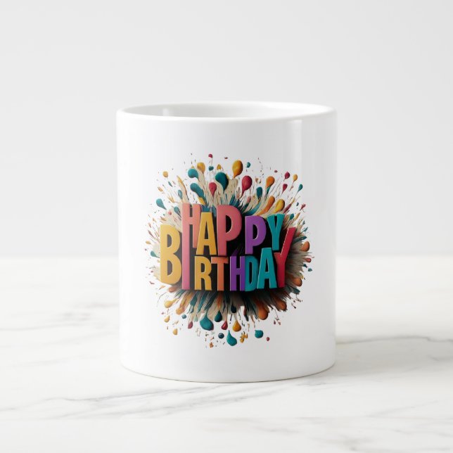 Happy Birthday Jumbo Mug (Front)