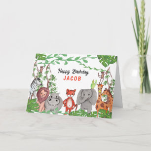Happy Birthday Jungle Animals  Card