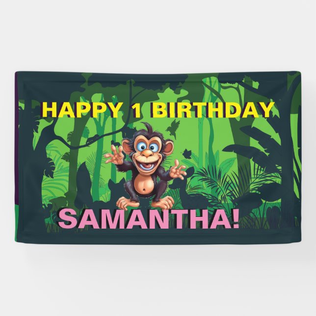 HAPPY BIRTHDAY jungle KIDS Banner (Horizontal)