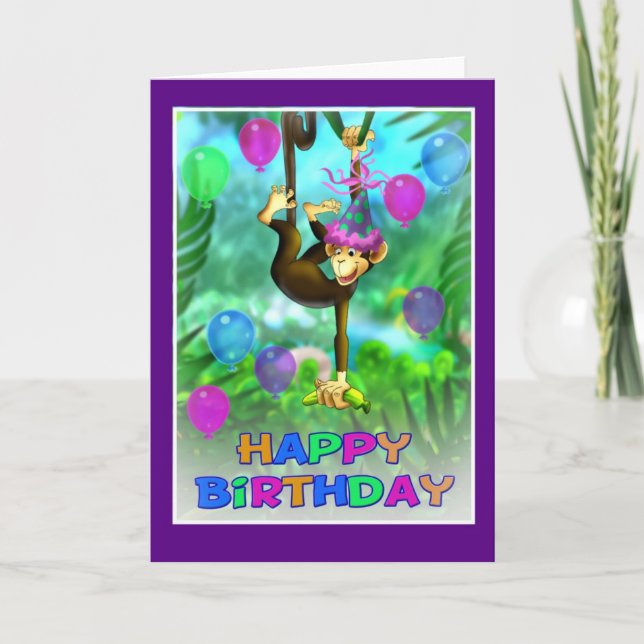 Happy Birthday Jungle style 002 Card (Front)